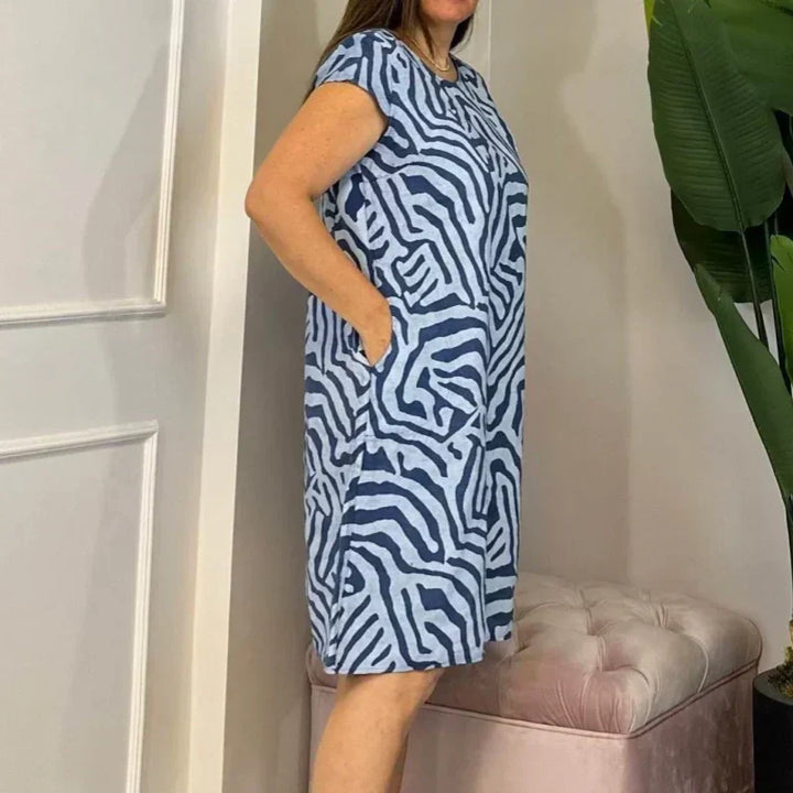 Hallie | Boho Print Summer Dress with Round Neck 4
