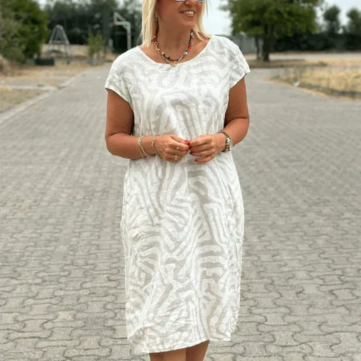 Hallie | Boho Print Summer Dress with Round Neck 7