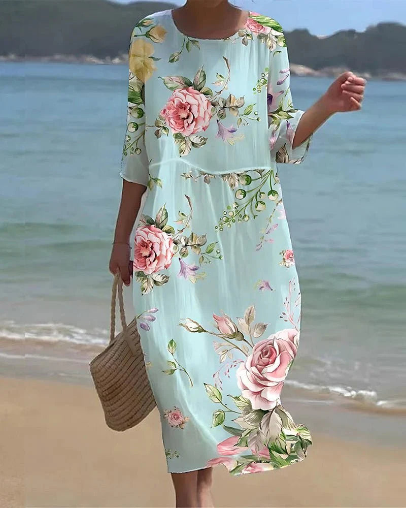 Kelra | Midi Dress with Three Quarter Sleeves 0