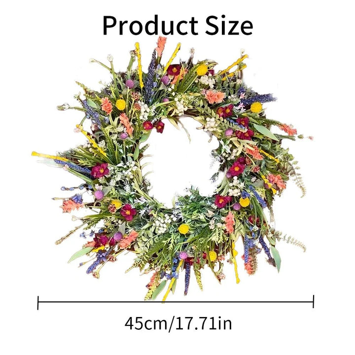 Lush Door Wreath with Realistic Blossoms and Balanced Color Accents 6