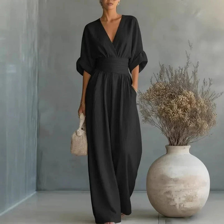 Women's Chiffon V-Neck Wide-Leg Jumpsuit 3