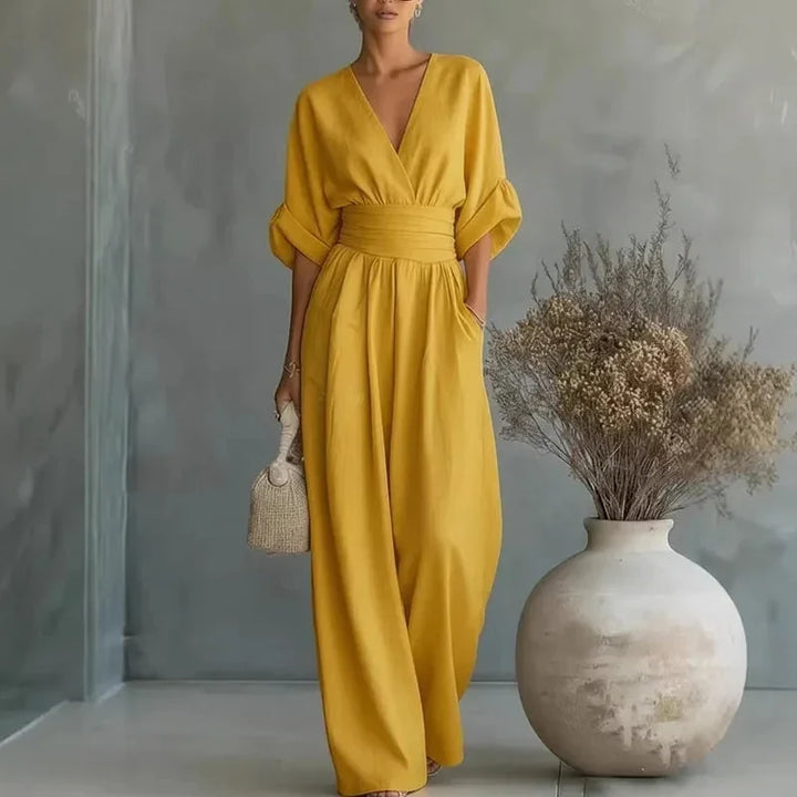 Women's Chiffon V-Neck Wide-Leg Jumpsuit 4