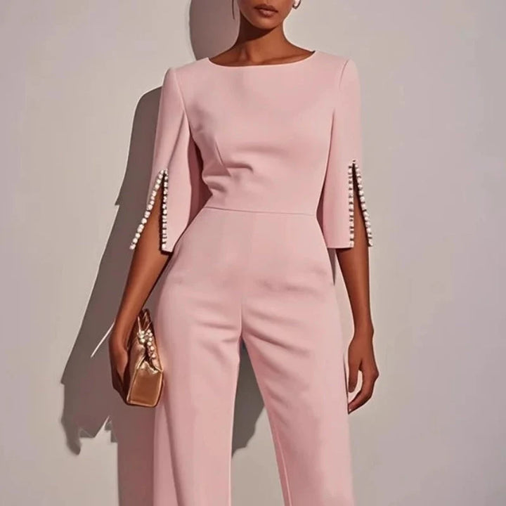 Women’s Elegant Wide-Leg Evening Jumpsuit with Cape Sleeves 5