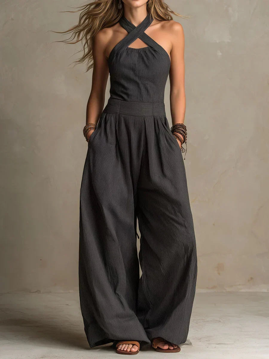Women's Halter Neck Maxi Jumpsuit 0