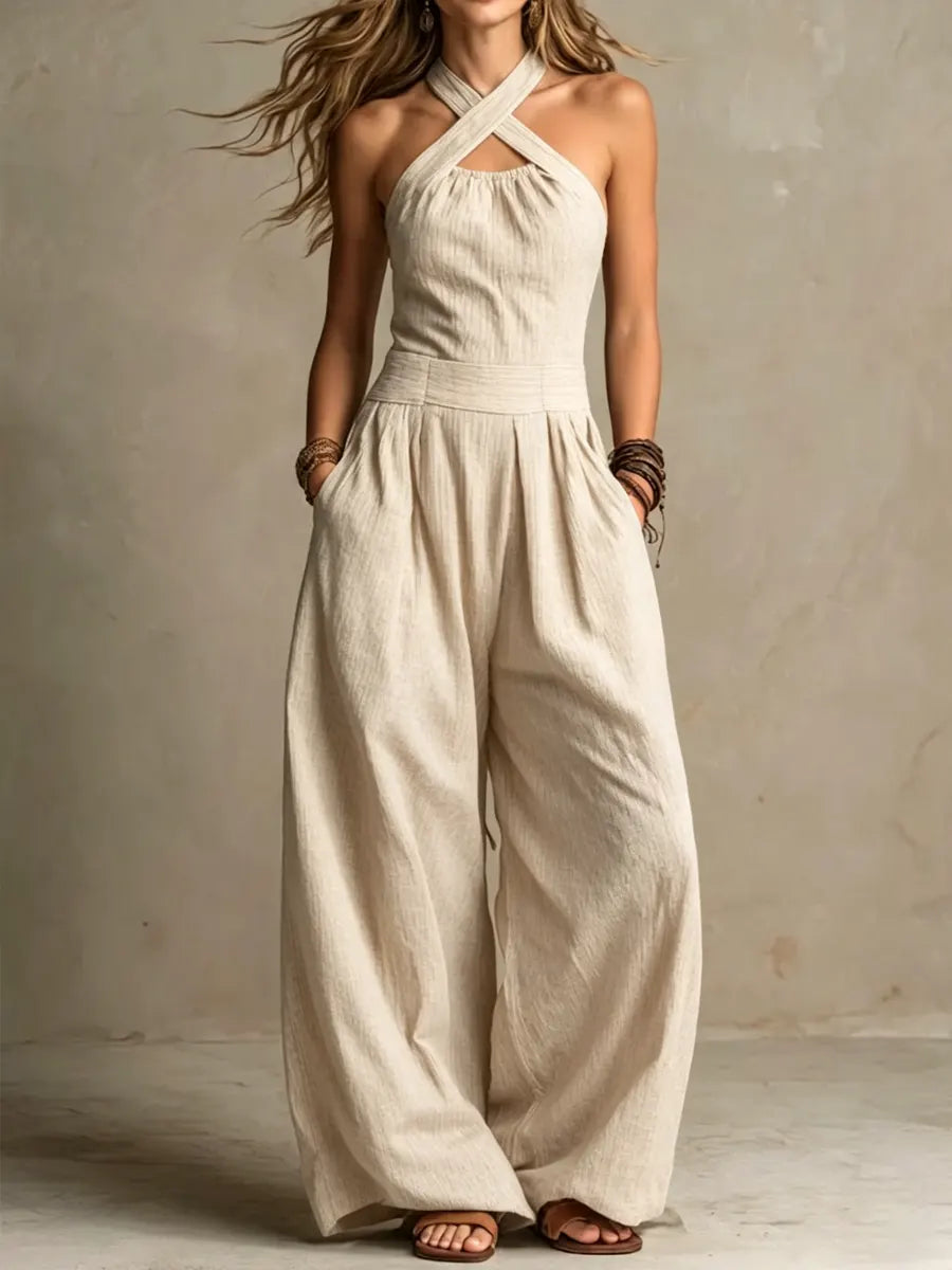 Women's Halter Neck Maxi Jumpsuit 1