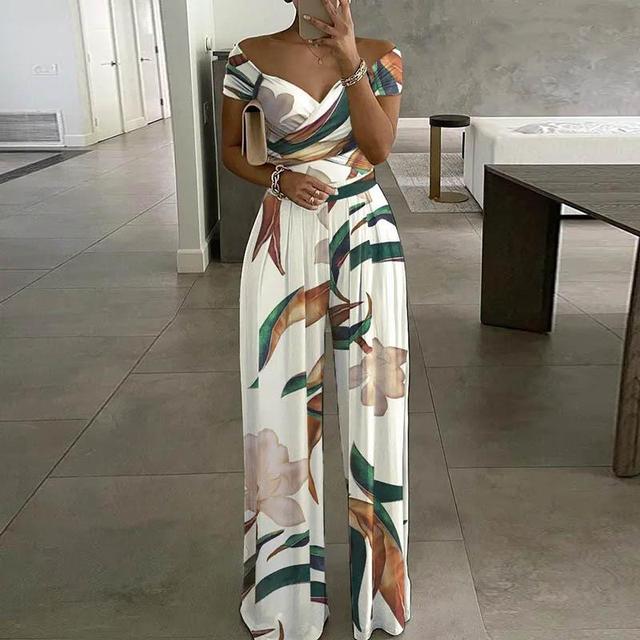 Women’s Off-Shoulder Floral Wide-Leg Jumpsuit 1