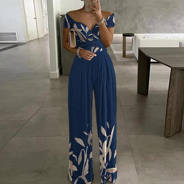 Women’s Off-Shoulder Floral Wide-Leg Jumpsuit 4