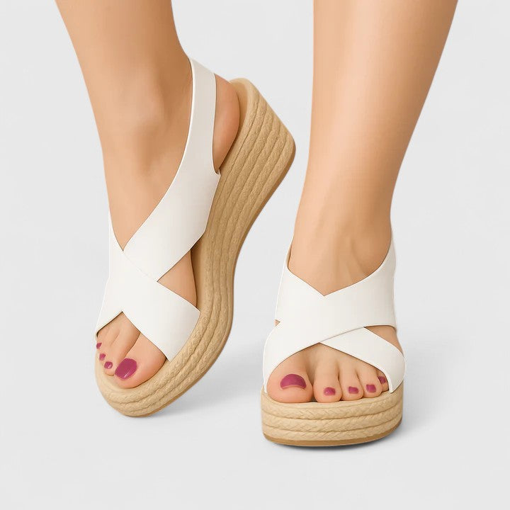 Women's Orthopedic Wedge Sandals with Arch Support and Cross-Over Straps for Summer 0