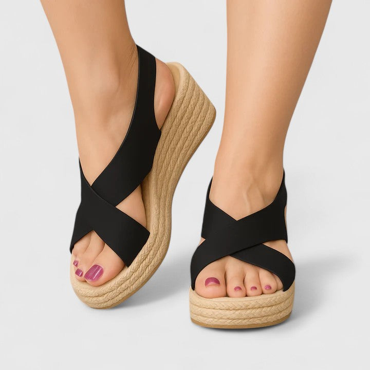 Women's Orthopedic Wedge Sandals with Arch Support and Cross-Over Straps for Summer 2