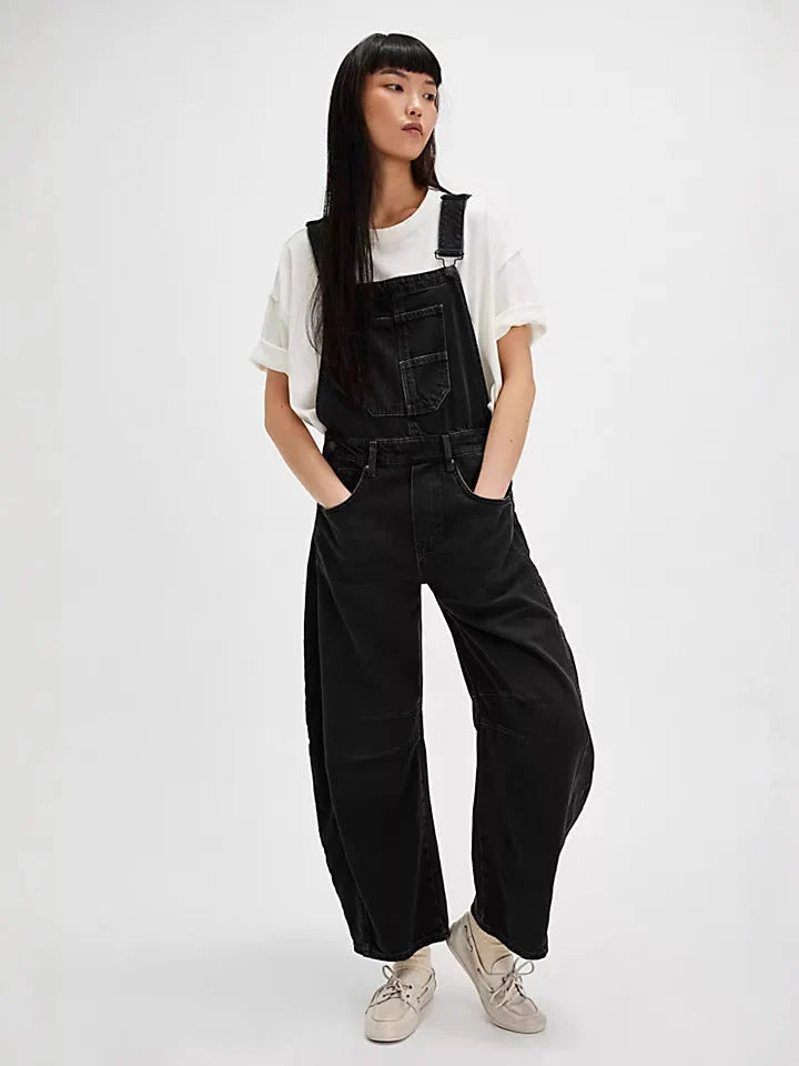 Women's Relaxed-Fit Wide-Leg Overalls with Practical Pockets 2