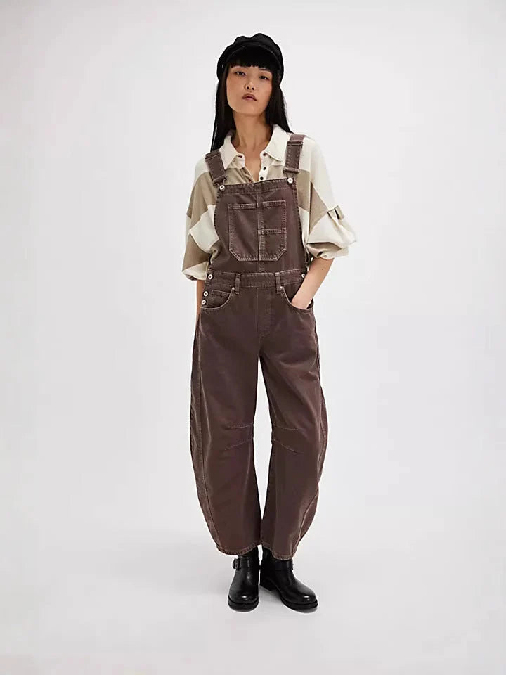 Women's Relaxed-Fit Wide-Leg Overalls with Practical Pockets 4