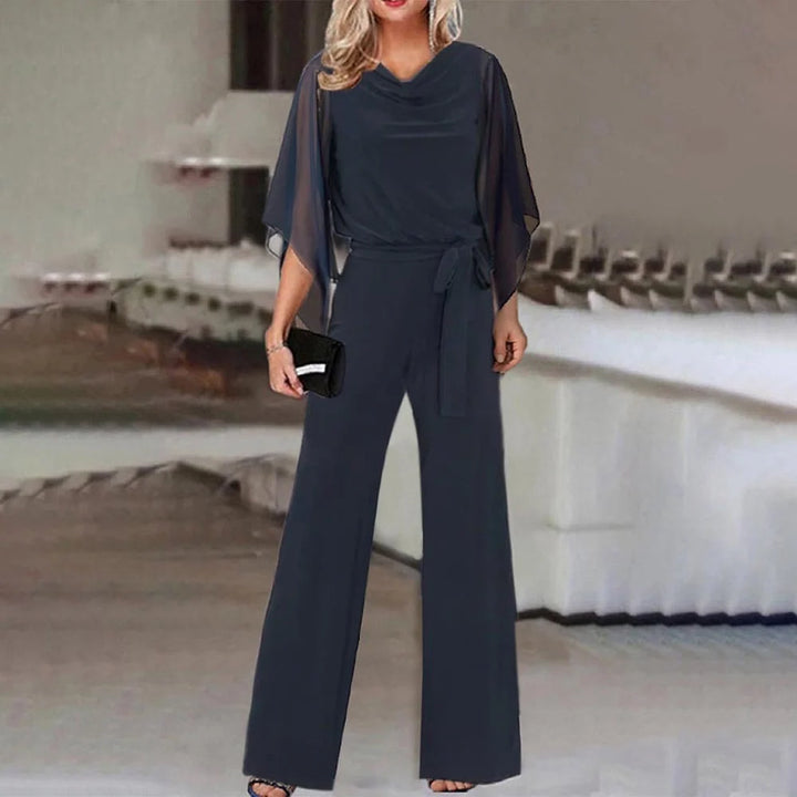 Women's Wide-Leg Jumpsuit with Lace-Up Waist 5
