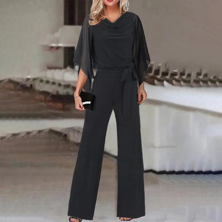 Women's Wide-Leg Jumpsuit with Lace-Up Waist 7