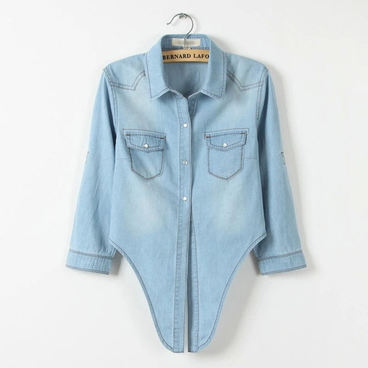 Women's Denim Crop Top - Trendy Casual Style for Effortless Looks